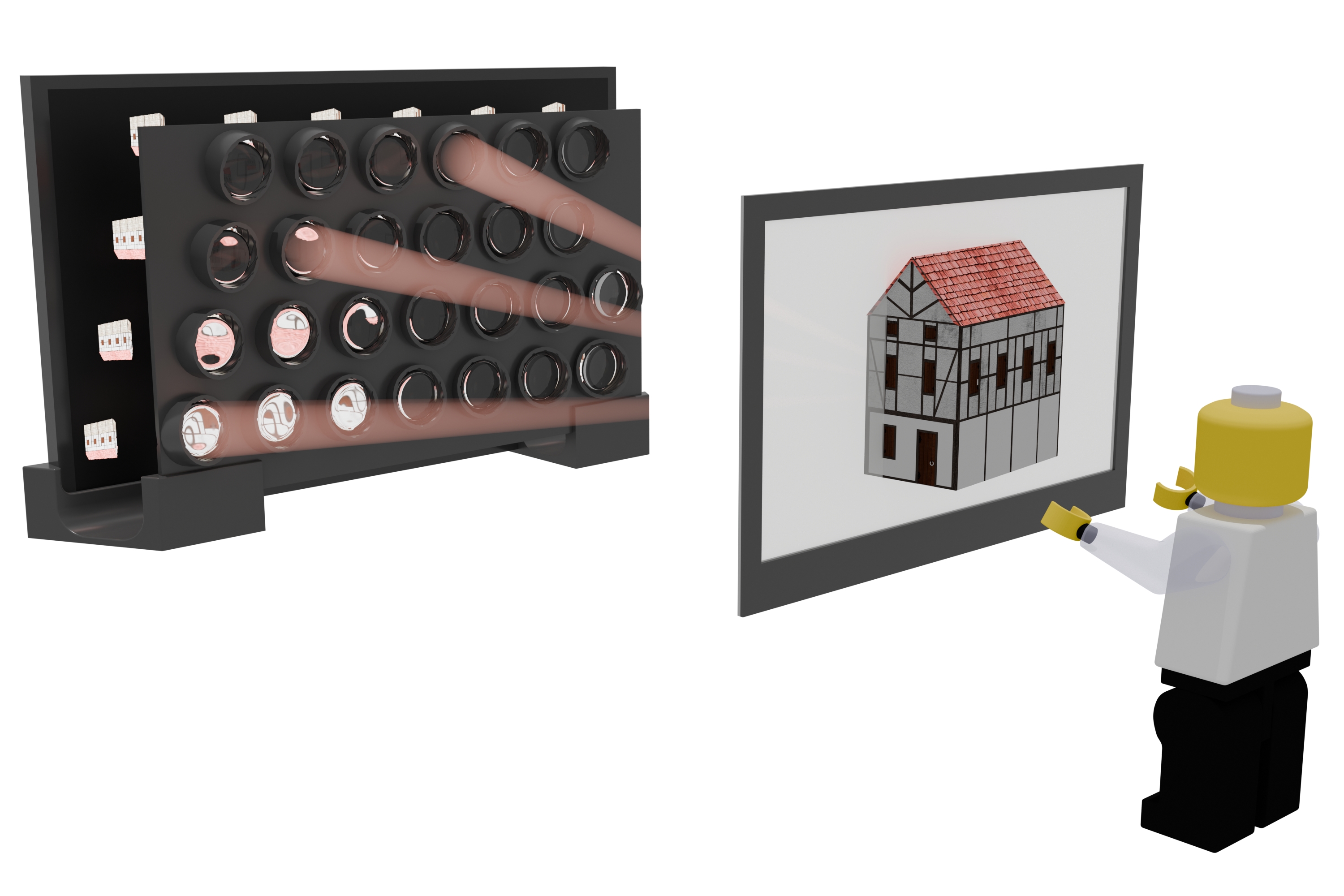 "Hands-on" Light Field Display via Engineering Scalable Optics, Algorithms, and Mounts
